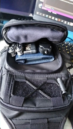 Нагрудная сумка рюкзак тактическая военная Darvoz 38х19.5х11 см Черная фото от покупателей 3