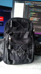 Нагрудная сумка рюкзак тактическая военная Darvoz 38х19.5х11 см Черная фото от покупателей 6
