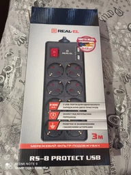 Сетевой удлинитель Real-El RS-8 Protect USB Charge 3 м Black (EL122300020) фото от покупателей 8