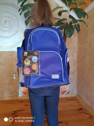 Рюкзак напівкаркасний шкільний Kite Education Smart 38 x 28 x 15 см 16-25 л Синій (K19-702M-3) фото від покупців 10