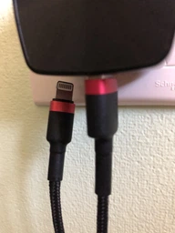 Кабель Baseus Cafule Lightning 1.5A (2m) red/black (CALKLF-C19) фото від покупців 11