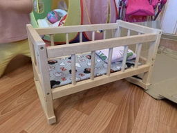 Кроватка деревянная игрушечная для куклы 43см Graisya качалка колыбель фото от покупателей 5