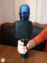 Бездротовий мікрофон з підсвічуванням WSTER WS-1816 для караоке Bluetooth Золото фото від покупців 3
