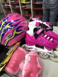 Детские ролики с защитой и шлемом Scale Sports, размер 34-37, Розовые фото от покупателей 1