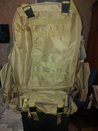 Тактичний Штурмової Військовий Рюкзак ForTactic з підсумкими на 50-60литров Кайот TacticBag