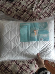 Подушка для сна Sleepingg Антиаллергенное волокно 50х70 Белая стеганый чехол (4820227283200) фото от покупателей 18