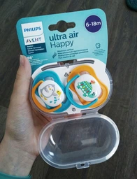 Силиконовая пустышка philips avent ultra air animal 6-18 мес. 2 для мальчиков 2 шт. (scf080/07) (8710103949411) фото от покупателей 2