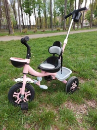 Детский трехколесный велосипед с родительской ручкой M&G Techno "MODERN BIKE" розовый (10483) фото от покупателей 3