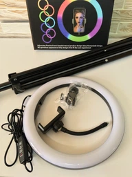 Кольцевая светодиодная цветная лампа RGB LED MJ26 Набор блогера селфи кольцо со штативом 2.1 метр и пульт переключения (333) фото от покупателей 9