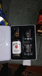Виски Jim Beam White 4 года выдержки 0.7 л 40% + 2 бокала в железной коробке (5060045588715)