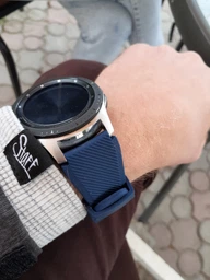 Ремінець для смарт-годин Samsung Galaxy Watch 46mm | Samsung Gear S3 з щільного силікону 22мм ECO Блакитний BeWatch (1021110) фото від покупців 6