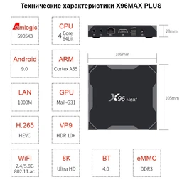 Смарт ТВ-приставка X96 Max (Max Plus) 4/64 GB + Аеро пульт G10S PRO з гіроскопом і мікрофоном фото від покупців 2