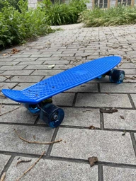 Пенни борд скейт Jenix Penny Board 22" Синий со светящимися колесами фото от покупателей 15