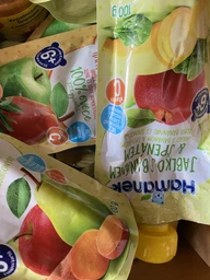 Упаковка пюре Hamanek Яблоко с грушей и облепихой 100 г х 8 шт (8595139797195) фото от покупателей 1