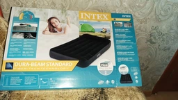 Матрас надувной велюр Intex 64142 с подголовником клапан 3 в 1 137х191х25 см Черный фото от покупателей 7