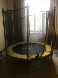 Батут Atleto 152 см з сіткою жовтий (5 ft) фото от покупателей 3