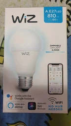 Умная лампочка WIZ Smart LED WiFi A60 E27 WiZ60 DW F White 810lm 4000K 9W (WZE20026041) фото от покупателей 6