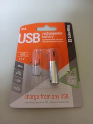 Аккумулятор ColorWay AAA micro USB 400 мАч 1.5 В 2 шт (CW-UBAAA-01) фото от покупателей 4