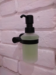 Дозатор жидкого мыла стеклянный Globus Lux 150 мл BS8433 чёрный матовый