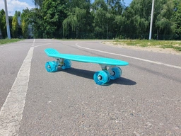 Пенни борд скейт Jenix Penny Board 22" Синий со светящимися колесами фото от покупателей 9