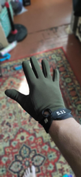 Тактичні рукавиці з закритими пальцями 5.11 Для полювання туризму Нейлон текстиль Оливковий (BC-0527) L фото від покупців 1