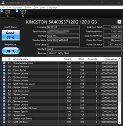 SSD диск Kingston SSDNow A400 120GB 2.5" SATAIII 3D TLC (SA400S37/120G) фото от покупателей 19