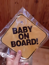 Знак на авто "BABY ON BOARD" на присосці зйомний фото от покупателей 1