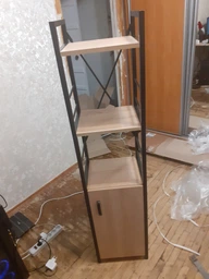 Этажерка 3/34 Ferrum-decor Серии Конект с тумбой 144x34x28 Белый ДСП Белое (FD1007)