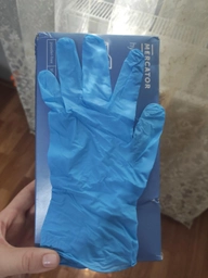 Перчатки виниловые Mercator® hybrid+ нестерильные неопудренные голубые L (6736061) фото от покупателей 1
