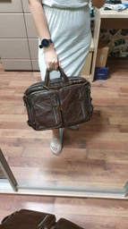Мужская сумка Vintage трансформер коричневая из натуральной кожи для документов и в дорогу (bg141fash06) фото от покупателей 1