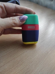 Ластик+точилка Buromax Rubber Touch на 2 отверстия с контейнером (BM.4771-1) фото от покупателей 10