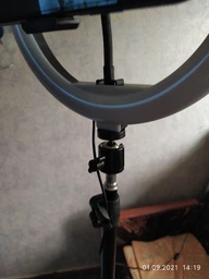 Кольцевая светодиодная LED лампа Ring 26 см со штативом и держателем для телефона (14324mel2) фото от покупателей 1