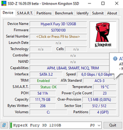 SSD диск Kingston HyperX Fury 3D 120GB 2.5" SATAIII TLC (KC-S44120-6F) фото от покупателей 9