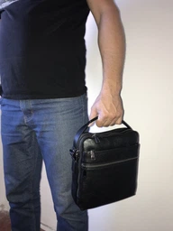 Мужская кожаная сумка-мессенджер Tiding Bag A25-17622-3A Черная фото от покупателей 8