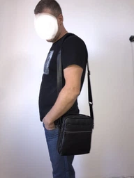Мужская кожаная сумка-мессенджер Tiding Bag A25-17622-3A Черная фото от покупателей 11