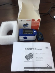 Пульсометр оксиметром на палець (пульсоксиметр) CONTEC CMS50D TFT Blue