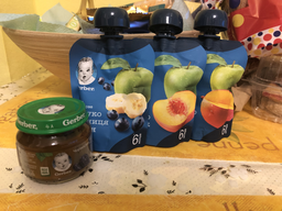 Фруктове пюре Gerber Яблуко, чорниця та банан з 6 місяців Пастеризоване 90 г (7613036345880) фото від покупців 8