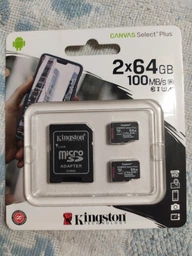 Карта памяти Kingston Canvas Select Plus microSDXC 64GB UHS-I U1 + SD-адаптер (SDCS2/64GB-2P1A) фото от покупателей 7