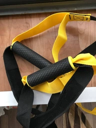Тренувальні петлі trx для кросфіту (трх тренажер для фітнесу та турніка) OSPORT Pro (FI-0037-1) Чорно-фіолетовий фото від покупців 9