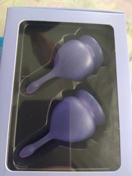 Набор менструальных чаш Satisfyer Feel Good (lila), 15мл и 20мл, мешочек для хранения