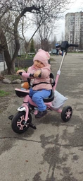 Детский трехколесный велосипед с родительской ручкой M&G Techno "MODERN BIKE" розовый (10483) фото от покупателей 1