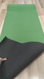 Коврик для йоги и фитнеса EasyFit TPE+TC 6 мм двухслойный синий-голубой