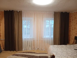 Комплект Штор Декорин Микровелюр Дабл 150x270 см 2 шт Серо-бежевый с Темно-серым фото от покупателей 11