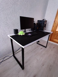 Компьютерный стол Ferrum-decor Дейв 75x120x70 черный ДСП Дуб Сонома Трюфель 32мм
