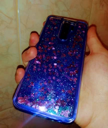Чехол Glitter для Xiaomi Redmi 9 бампер силиконовый аквариум сердце Розовый
