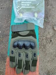 Перчатки тактические Combat-1; XL (22-24см); Полнопалые; Оливковые. Штурмовые перчатки Комбат ХЛ.