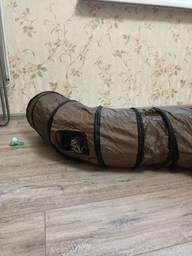 Игровой Тоннель для кошек KRN шуршащий S-образный лабиринт 120x25см нейлоновый фото от покупателей 3