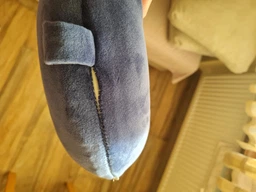 Велюровая дорожная подушка для путешествий Сasablanket с пеной Memory Foam "Однотонная" 30х28х8см Синий