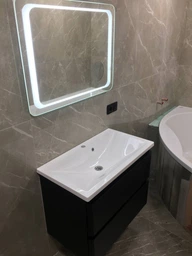 Тумба Bianco консольная с умывальником Bianco 80 (2 ящика) белая фото от покупателей 3