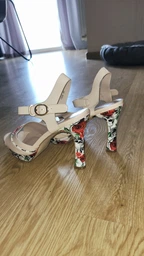 Босоножки Fashion Б1062 женские бежевые на каблуке 39 25 см фото от покупателей 2